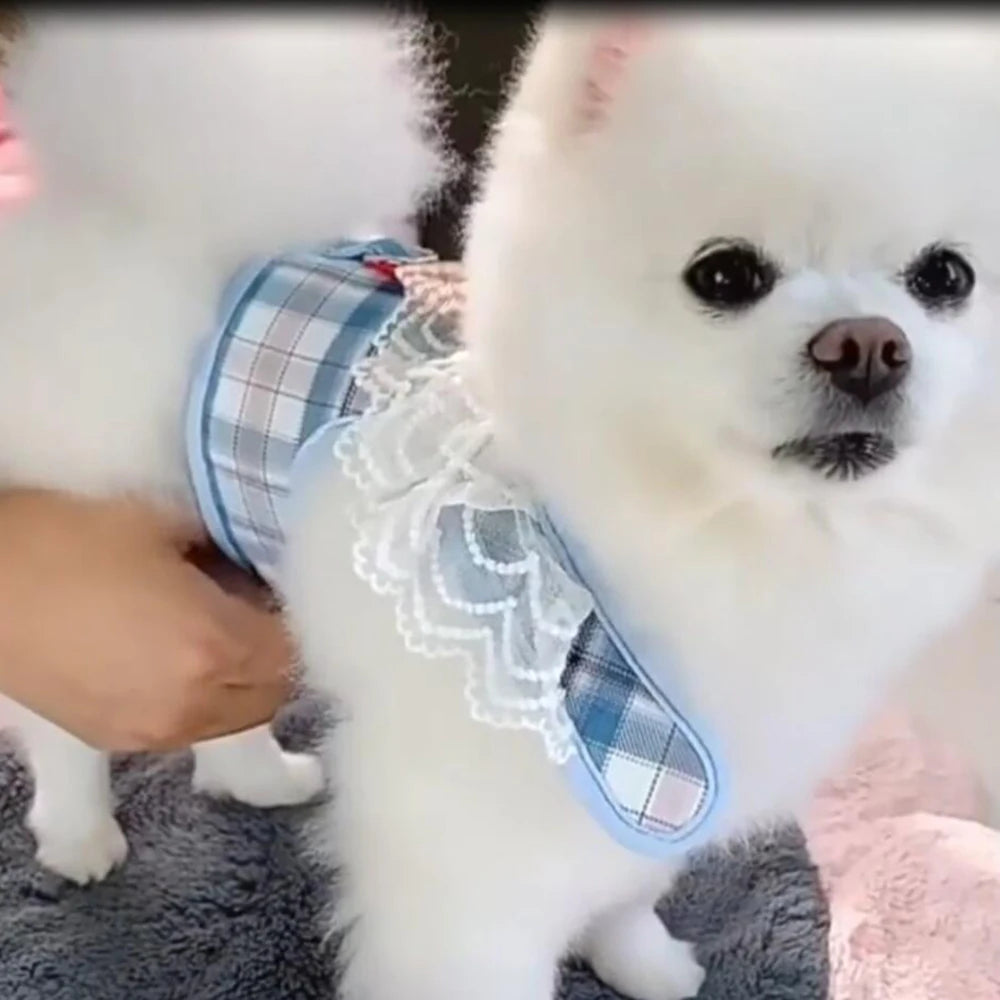 Sweet Plaid Puppy Dog Harness with Bow Walking Pet Harnesses and Leash Set for Small Dogs Schnauzer Poodle mascotas Accessories