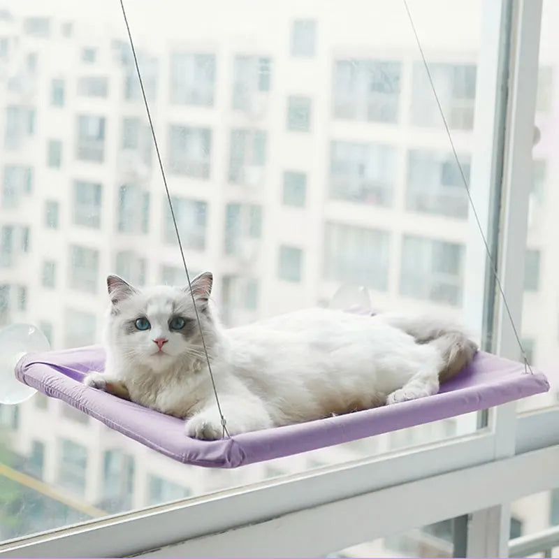 Foldable Cat Window Hammock Bed Soft Comfortable Space-Saving Cats Sunny Window Seat Cats Climbing Frame Pet Accessories