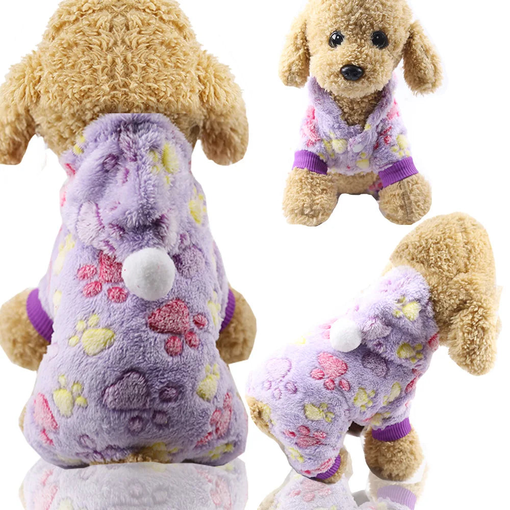 Pet Dog Soft Warm Jumpsuits Clothing for Dogs Pajamas Fleece Small Puppy Coat Pet Outfits Hoodie Clothing Cats Clothes Christmas