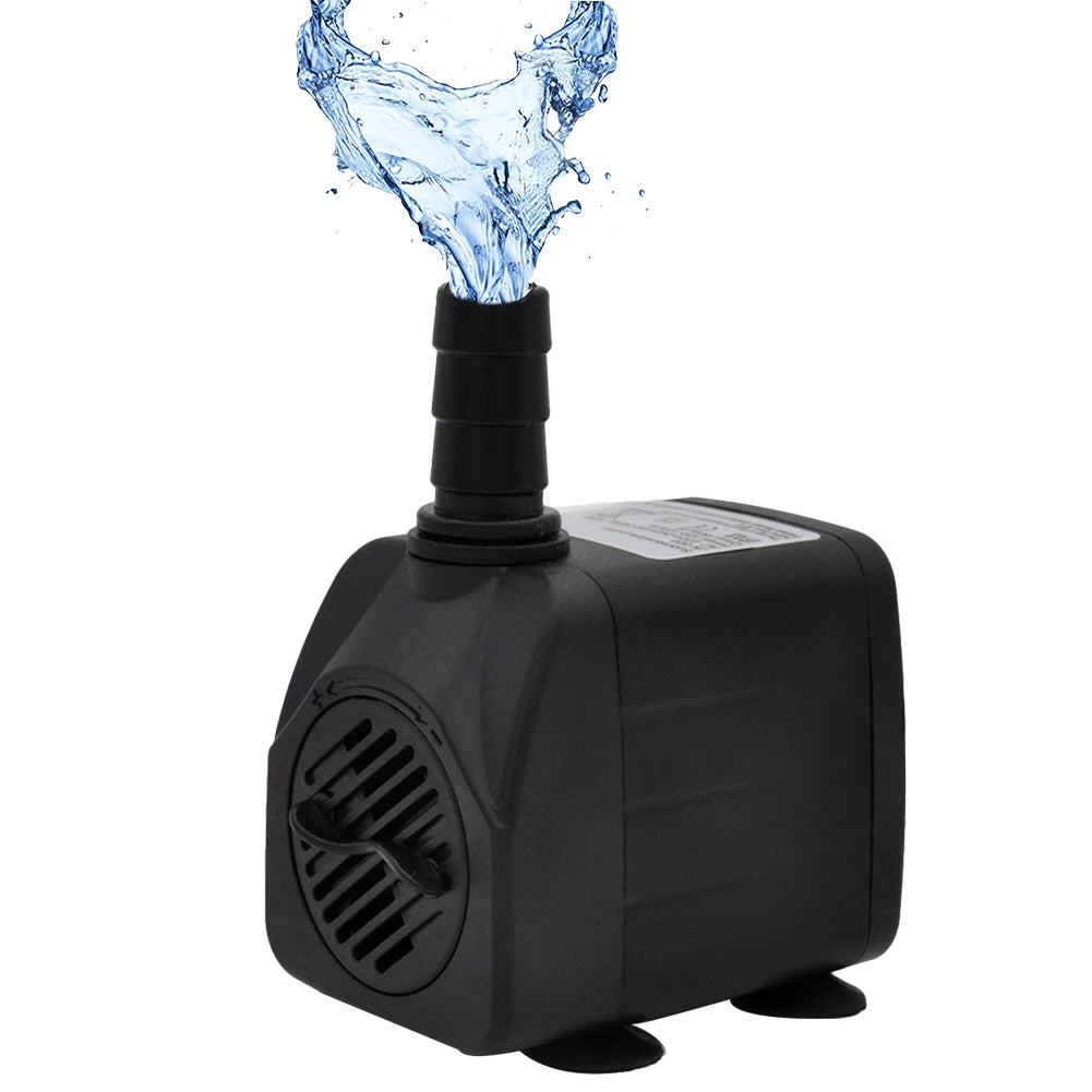 W Ultra Quiet Submersible Water Fountain Filter Fish Pond Aquarium Water Pump Tank Fountain With 12 Lights