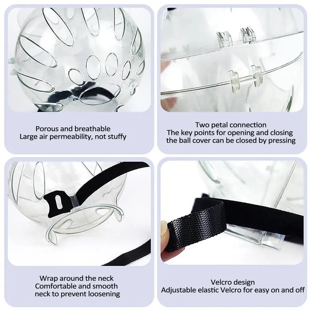 Transparent Cat Muzzle Anti Bite Transparent Cat Head Cover Breathable Clear Pet Accessories With Magical Sticker Cat Bubble Muz