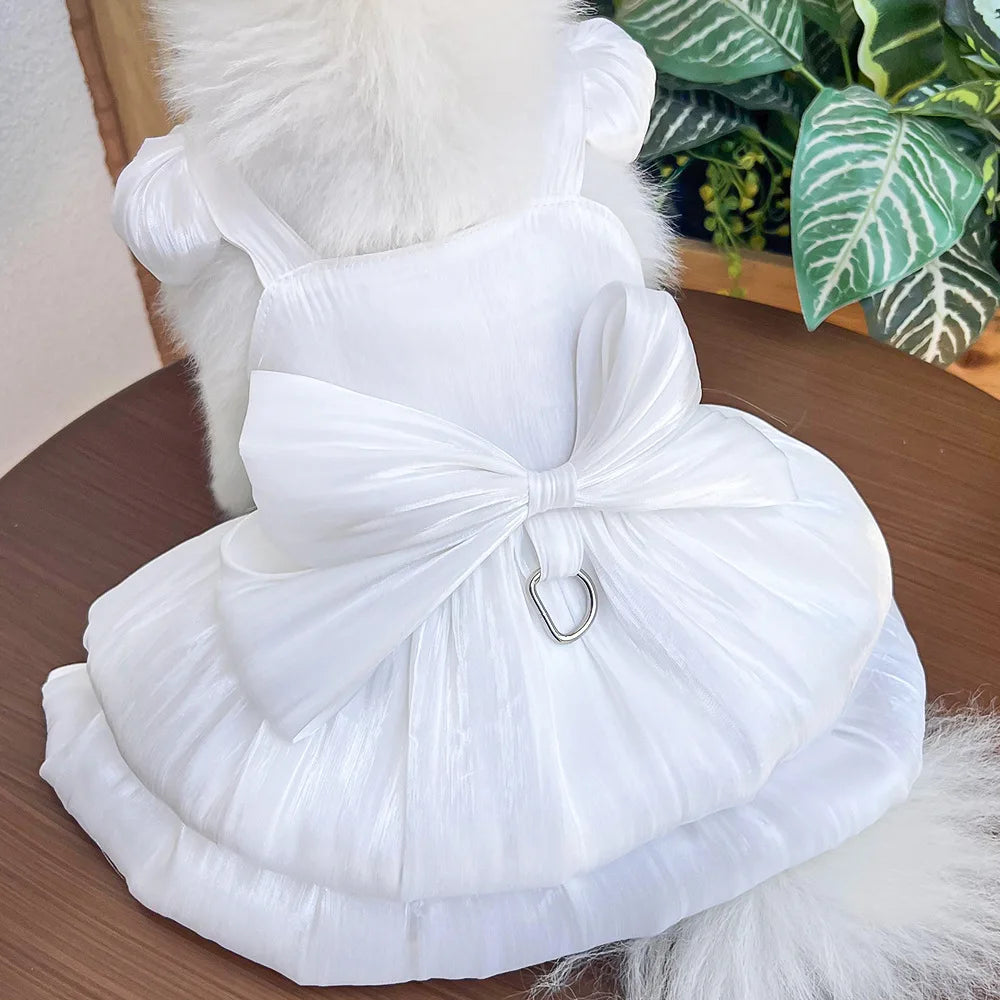 Summer Pet Dog Skirt Puppy Striped Butterfly Skirt Princess Baby Dog Wedding Midi Dress Cat Skirt Shih Tzu Dog Clothes for Party