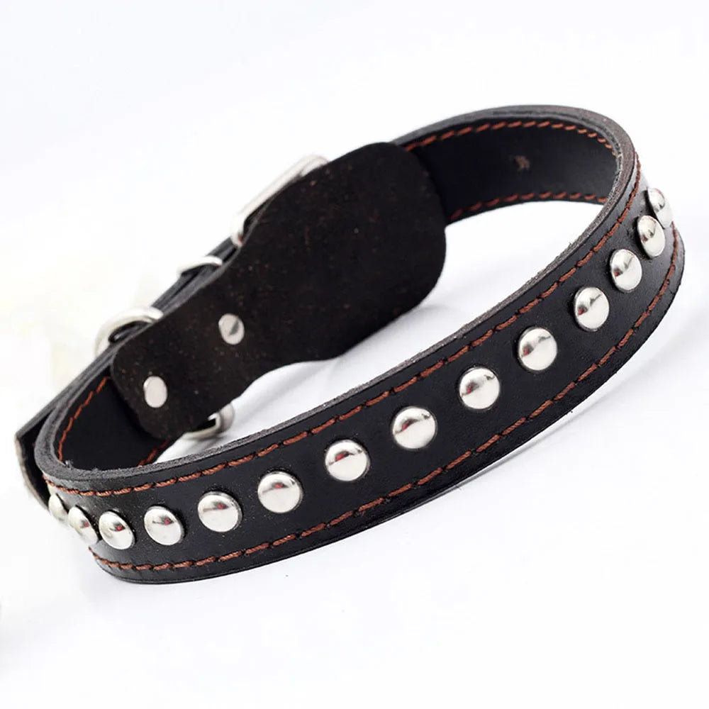 Unisex Studded Dog Collar Adjustable PU Leather Collars for Medium and Large Dogs Pet Necklace for Doberman Big Dogs Products