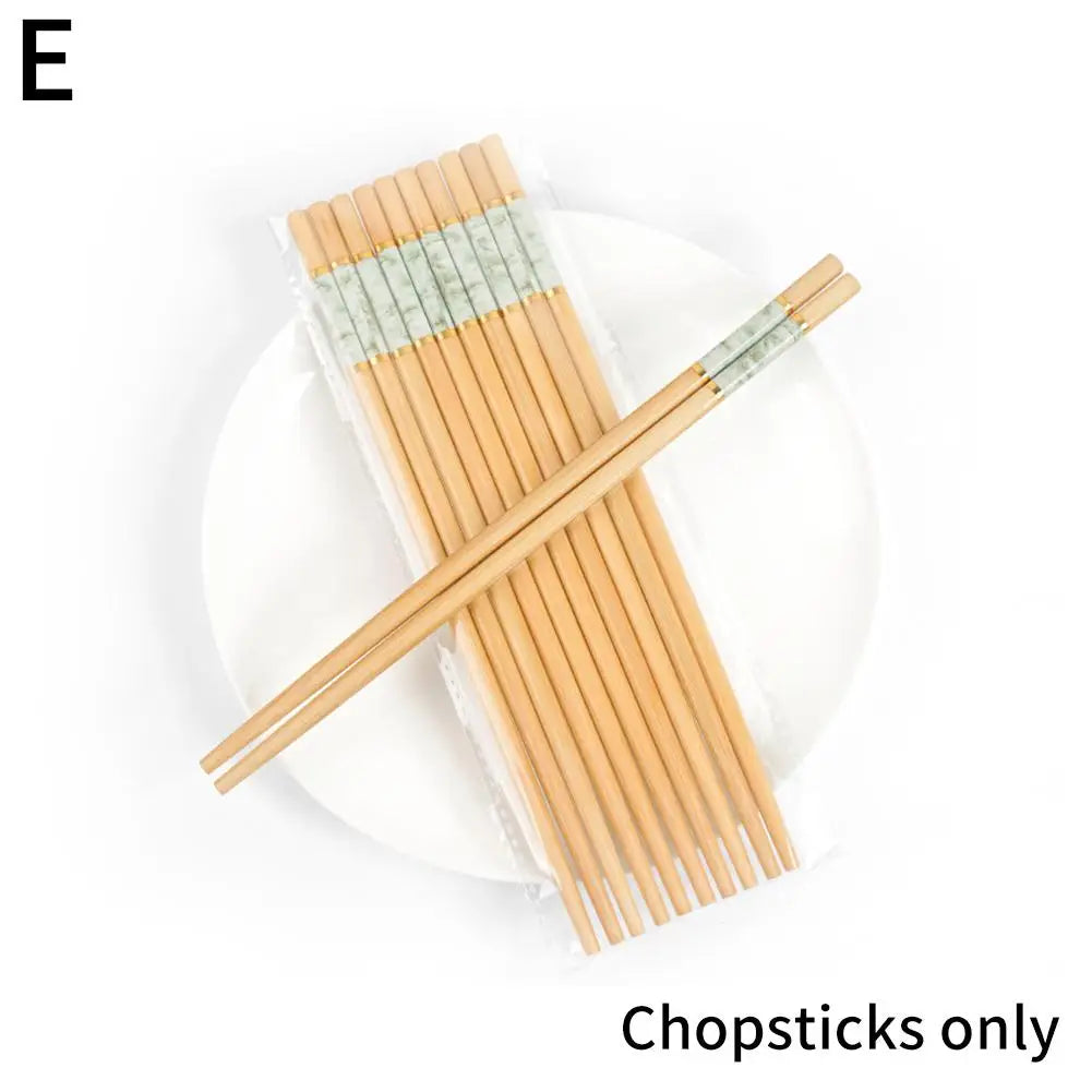 Green And Healthy Natural Bamboo Chopsticks 5 Pairs New Home Use Mildew-proof And High Temperature Resistant Environmentally