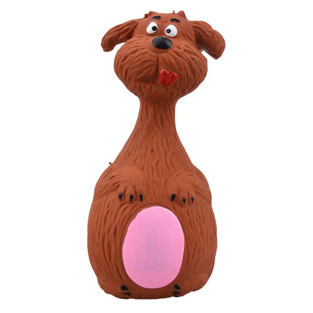 Squeaky Dog Toys Latex Dog Chew Toy Animal Bowling Shape Interactive Squeaky Puppy Toys For Pet Dog Training Playing Chewing