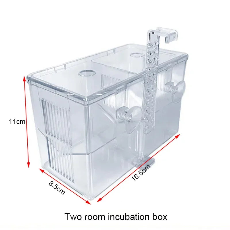 Aquarium Accessories Acrylic Fish Breeding Isolation Box Fish Tank Aquarium Breeder Double Guppies Hatching Incubator