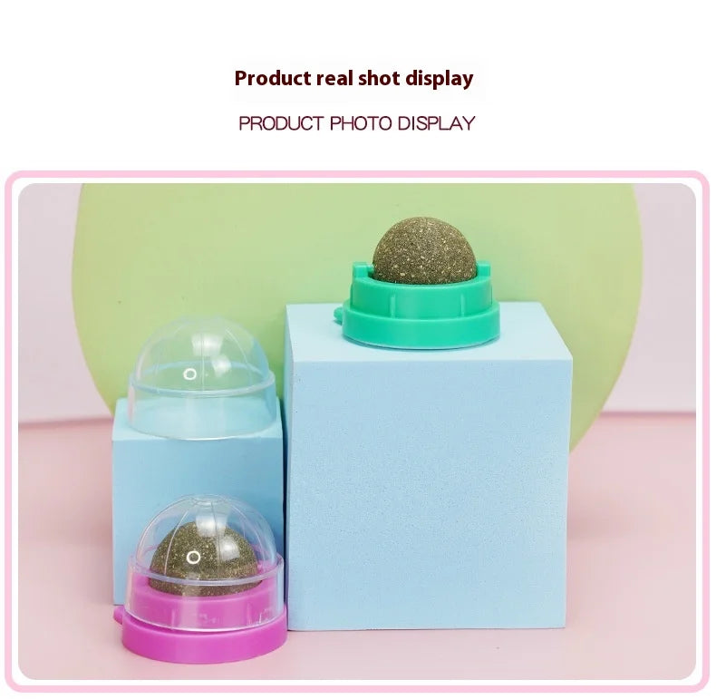 Rotating Cat Mint Ball New Cat's ears (Steamed cat-ear shaped bread) Pet Molar Toy Interactive Lickle Pet Products