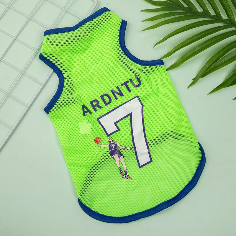 Sports Mesh Pet Clothes for Cats Number Print Sphinx Cat Vest Unisex Ice Cool York Dog Overalls Breathable Puppy Summer Clothing