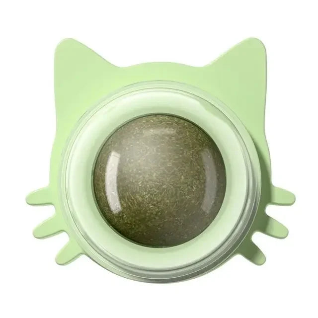Catnip Wall Toys Rotatable Catnip Lickable Ball Cat Toys Kitten Chew Toys Teeth Cleaning Cat Bite Toy for Indoor Cats