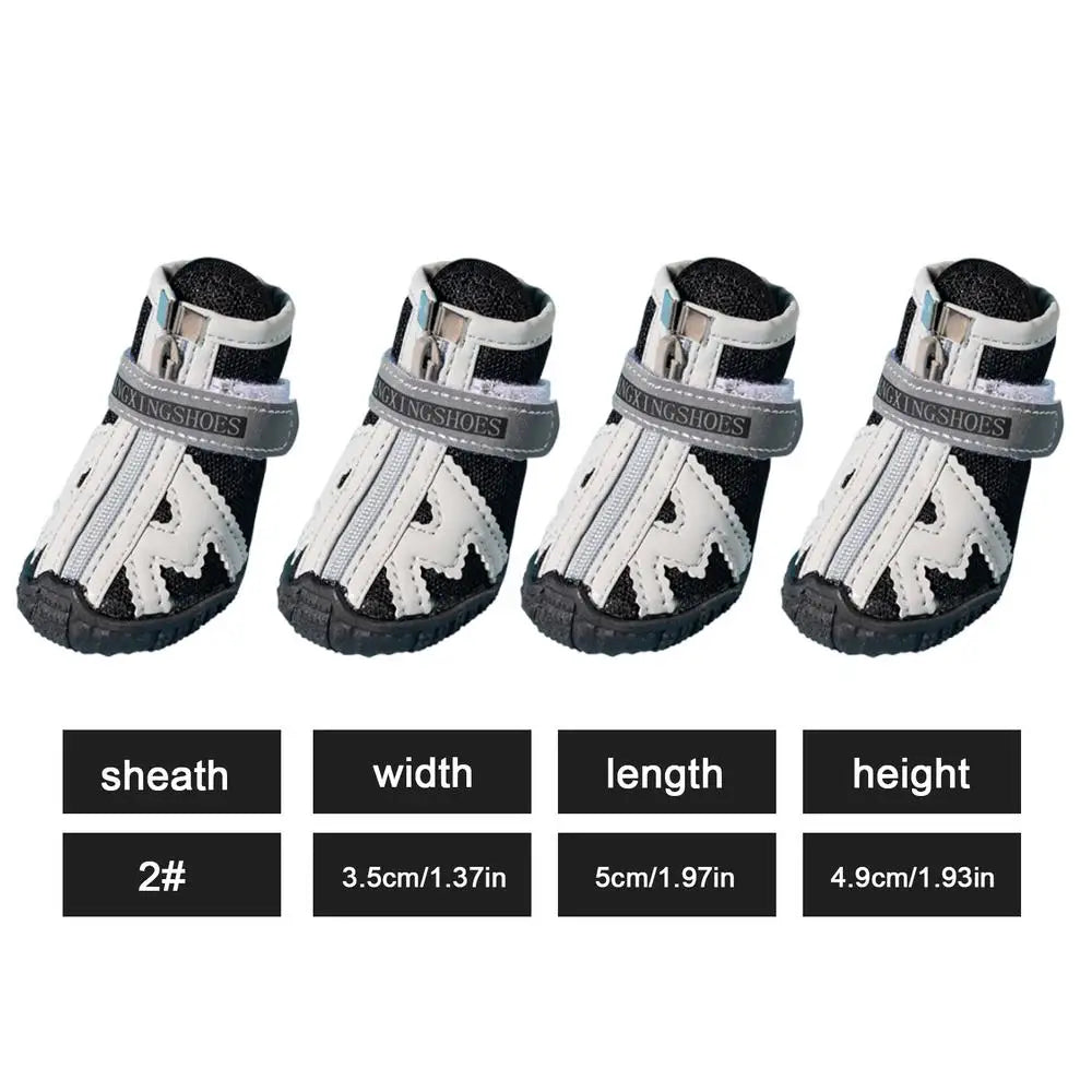 4PCS Dog Boots Dog Boots Paw Protector 5 Sizes Dog Boots With Rugged Rubber Sole Breathable Dog Boots Anti-slip For Summer
