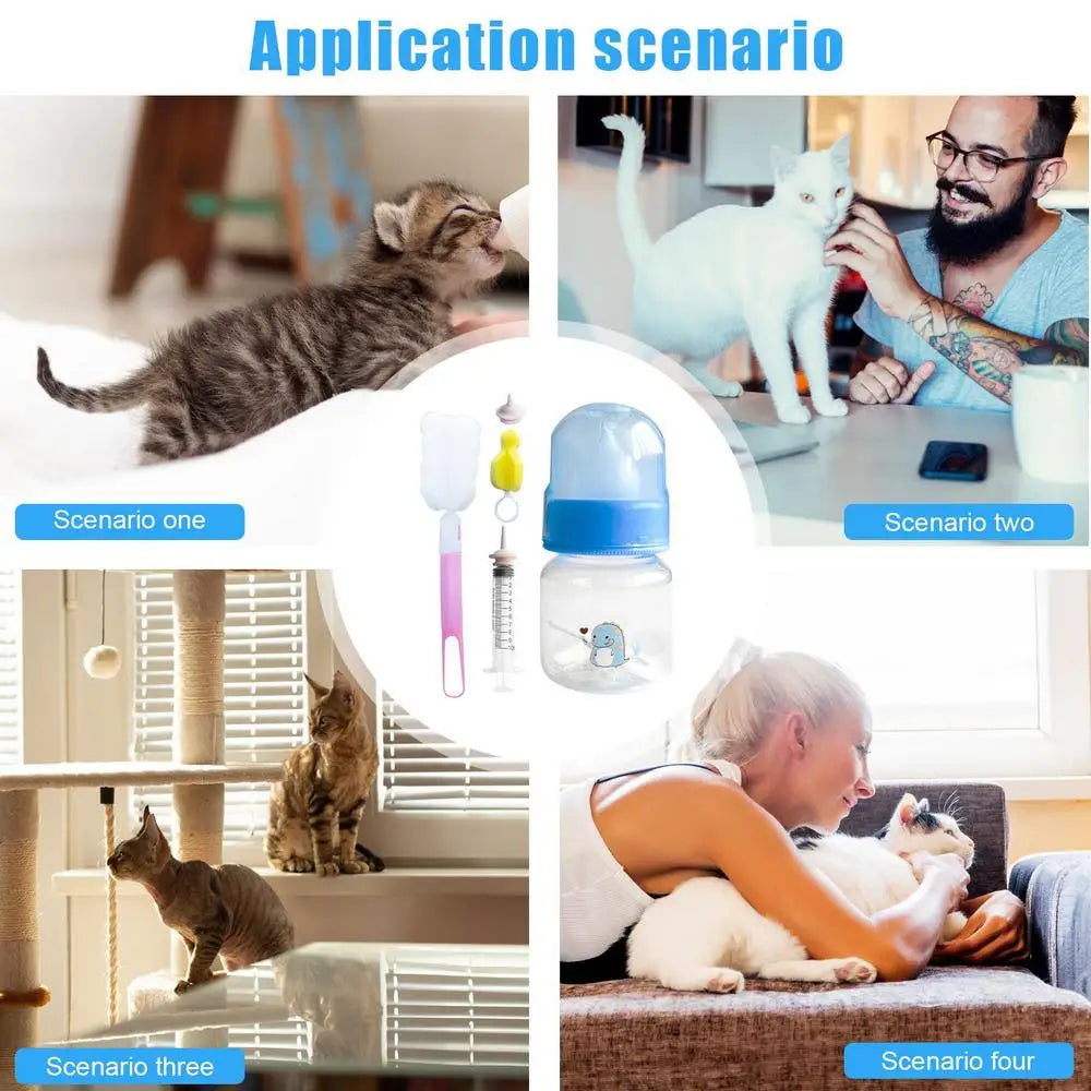 Puppy Feeding Bottle Puppy Milk Feeder Kitten Bottles Kitten Feeder Silicone Nipple Kitten Bottle Feeding Kit Milk Dispenser Pet
