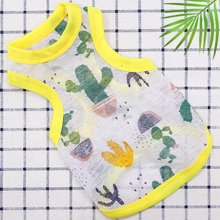 Pet Clothing Summer Sunscreen Cool Breathable Dog Vest Mesh Small Dog T-Shirt Outfit For Chihuahua Small Medium Dogs Accessories