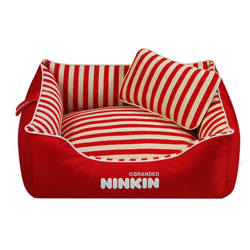 Wholesale Pet Nest Bite Resistant Yarn Canvas Kennel Dog Bed, Teddy Square Dog Bed All Seasons Cat Nest