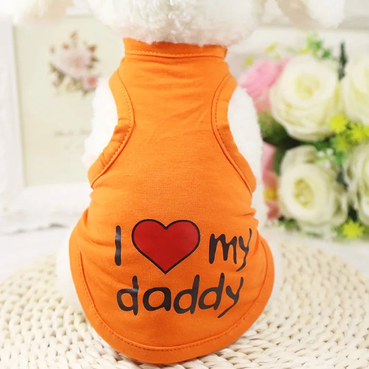 Cute Paw Printed Heart Love Design Small Dog Vest Clothes Summer Spring TShirts For Dogs Costume Puppy Dog Accessories Chihuahua