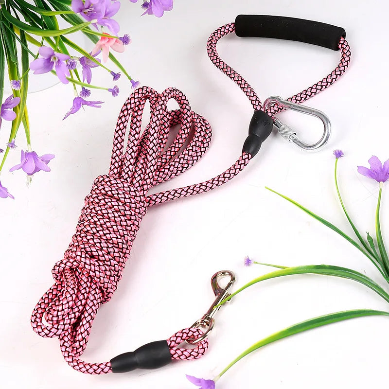 2M/3M/5M/10M Long Pet Leash with Foam Handle Training Round Rope Line Lead Leash For Outside and Yard Small Medium Large Dogs