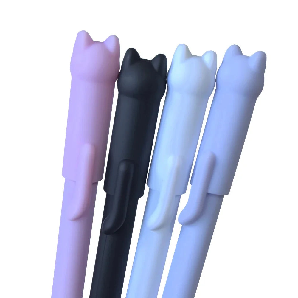 4/8/12pcs Creative Cat Erasable Gel Pens Set 0.5mm Washable Handle Magical Blue/Black Ink Erasable Refills Rod Writing Stationer