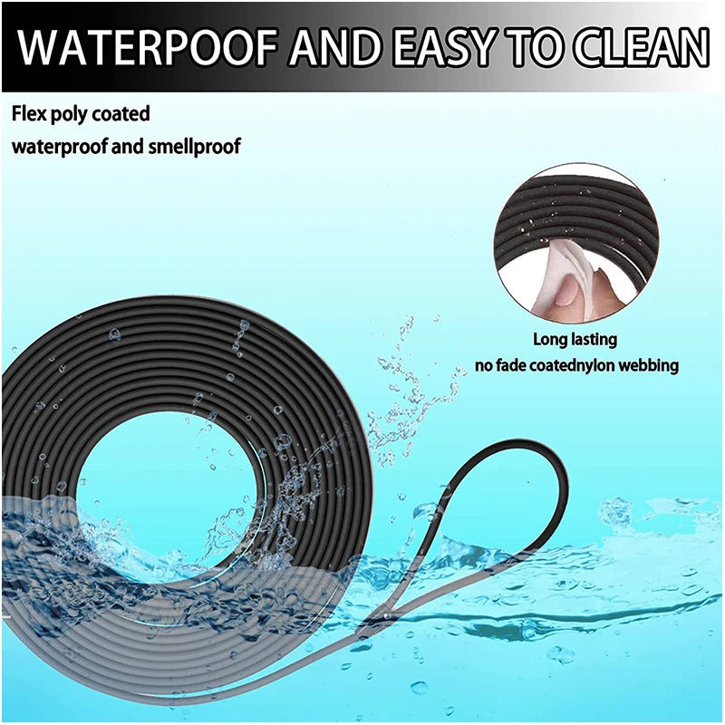 Dog Leash Waterproof Training Recall Long PVC Pet Leashes 5FT 10 FT 20FT 30FT Great for Training Beach Yard Play