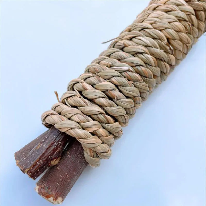 2pcs Chew Stick Apple Tree Branch Hamster Squirrel Natural Toys Parrots Rabbits Grinding Stick Small Pets Supplies accessories