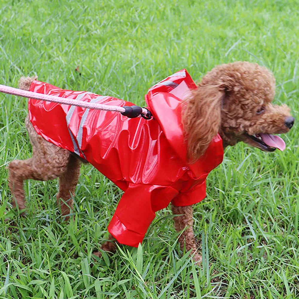 Dog Raincoat Waterproof Puppy Rain Jacket Outdoor Reflective Doggy Raincoat for Small Dogs Cats Pug Poncho Rainwear Pet Clothing