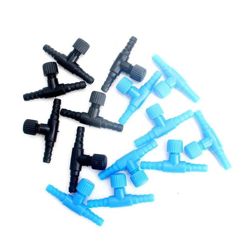 10pcs/20Pcs 2 ways Aquarium Air Pump Connector Control Valve Air Pipe Tube For Aquarium Air Control Valve Fishing Accessories