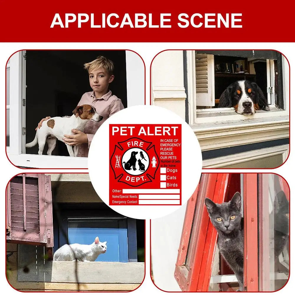 10PCS Pet Alert Stickers Pets Inside Fire Rescue Stickers Save Our Pets Emergencies Pet Inside Decal Emergencies Danger Decals