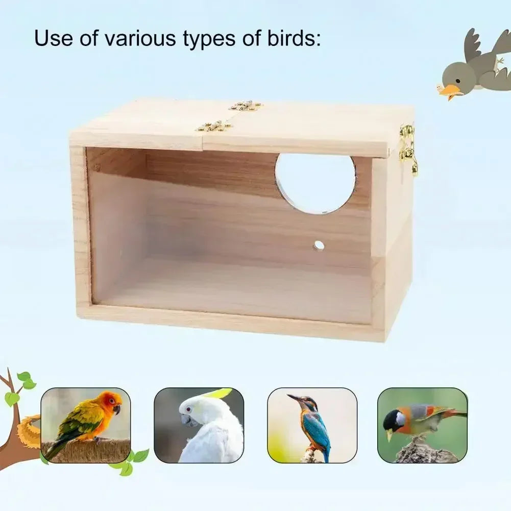 Transparent Design Parakeet Cockatiel Bird House Nest Easy to Clean Parrot House Smooth Edges Parakeet Nesting Box Bird Supplie