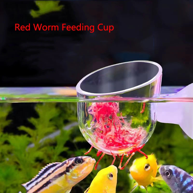 Acrylic Aquarium Feeder Hanging Fish Tank Mini Crystal Pot Polka Water Potted Planting Cylinder Cup Aquarium Decor Accessories