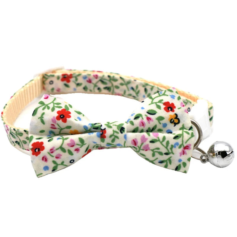 New Deign Floral Pet Dog Collars Adjustable Daisy Christmas Cosplay York Dog Necklace Cute Bow Tie Sphinx Cat Cute Neck Collars