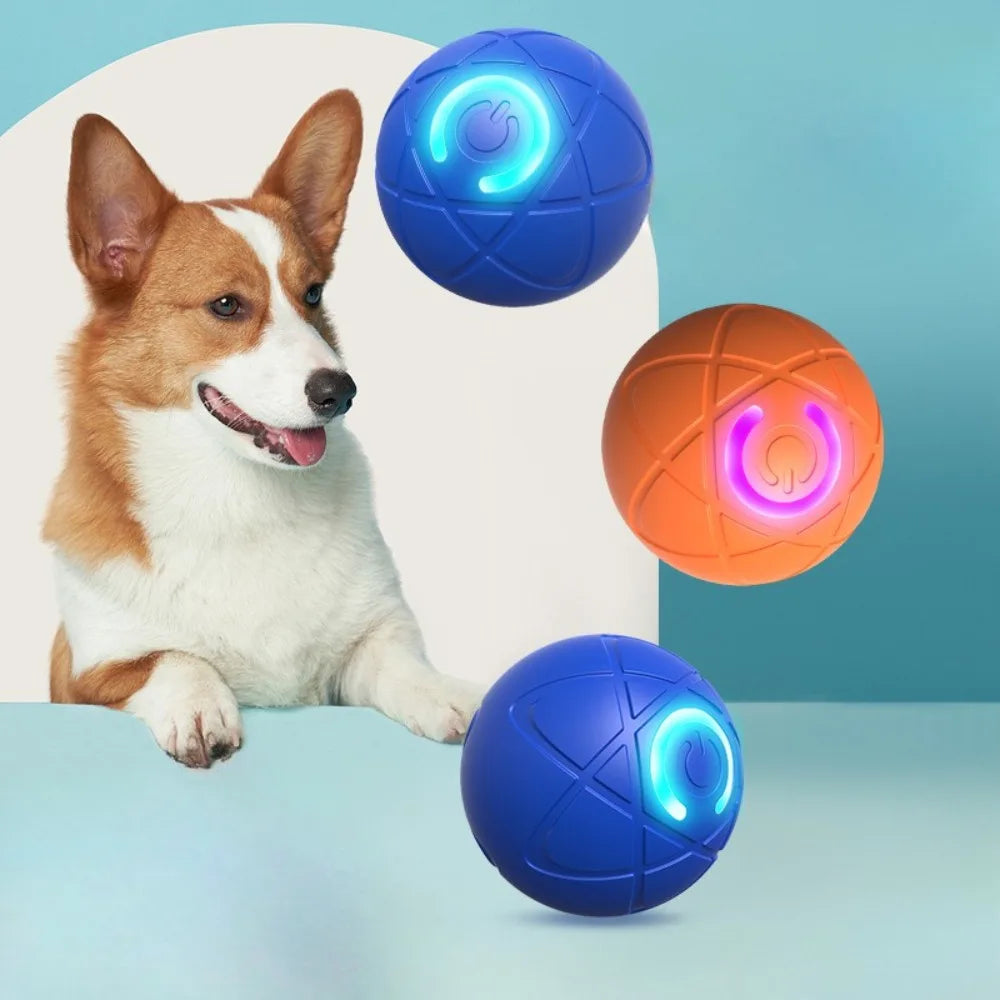 Smart Dog Toy Ball USB Automatic Moving Bouncing Ball Dog Toy Rechargeable Bite-Resistant Dog Ball Electric Interactive Pet Toy