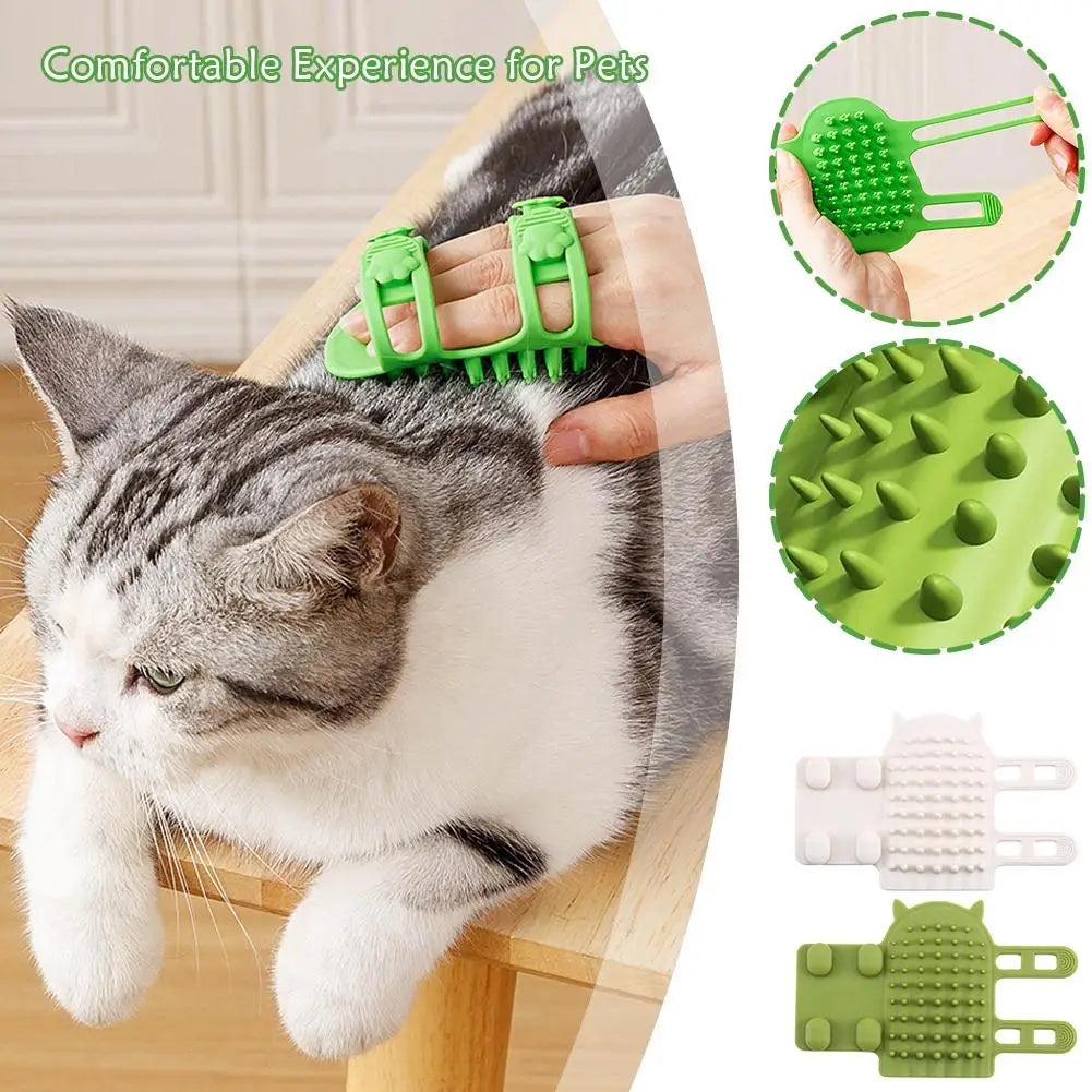 Dog Cat Hair Removal Comb Pet Massage Brush Self Cleaning Grooming Scratch Tool Cat Soft Rubbing Brush Combs Chair Wall Sil H4R0