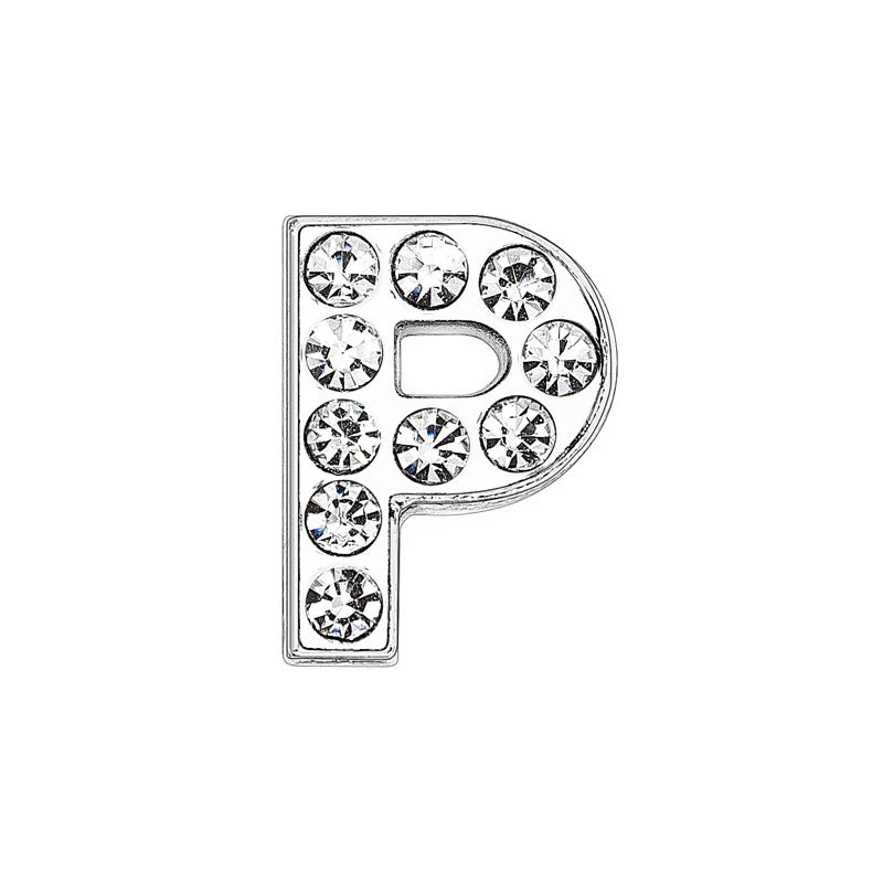 10mm Chrome Alloy Diamond Capital English Alphabet Jewelry Manual Diy Cat Claw Love Pet Collar Accessories