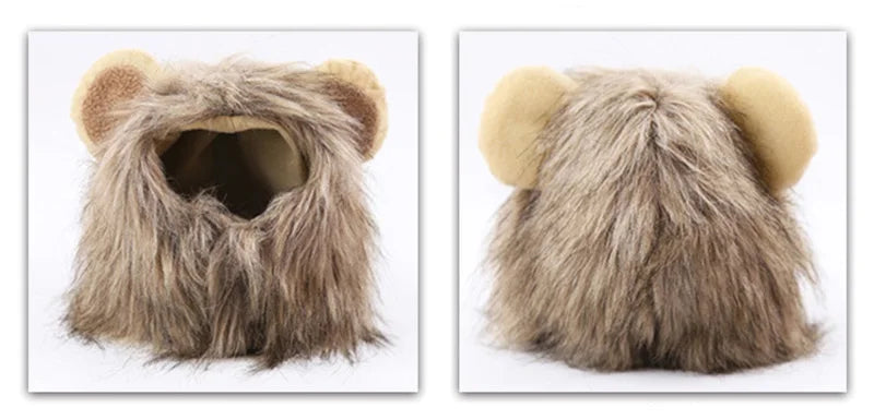 Lion Cattle Pattern Dog Costume Hat for Cat New Year Party Birthday Costume Pet Dogs Products Keep Warm Winter Puppy Accessories