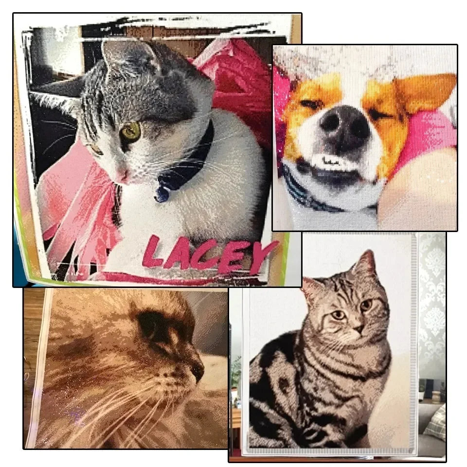 Tarot Cards Cat 5D Diamond Painting Cute Raccoon Full Diamond Cross Stitch Cartoon Animal Embroidery Mosaic Art Home Decoration