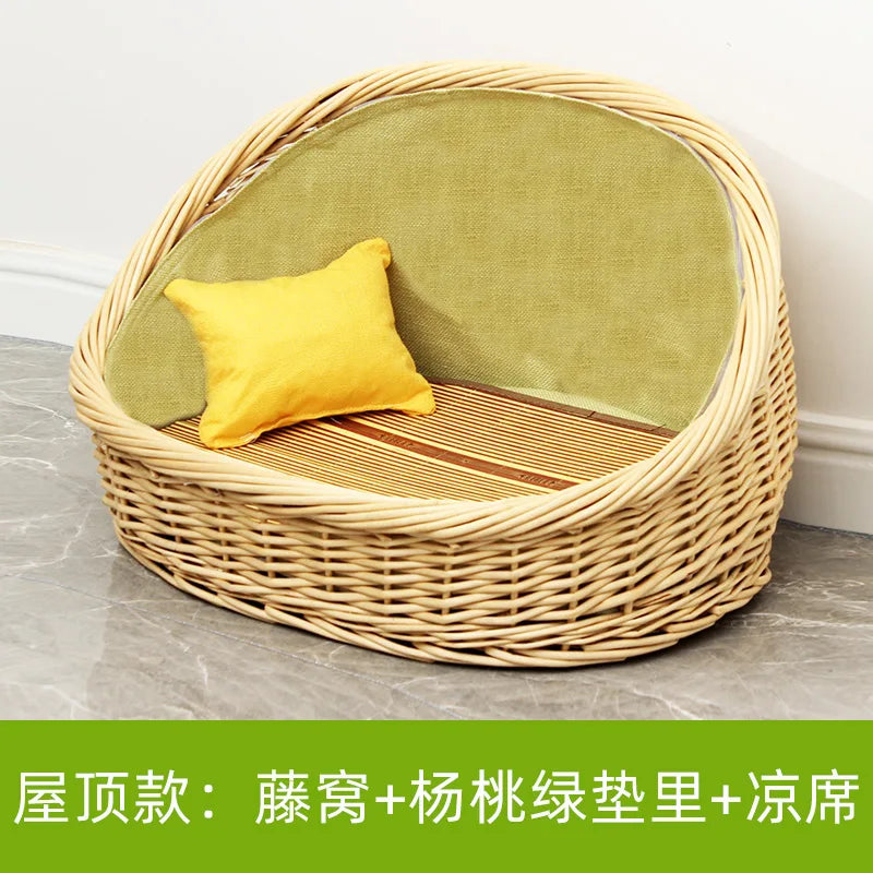 Bold rattan kennel universal in all seasons, winter warm dog house