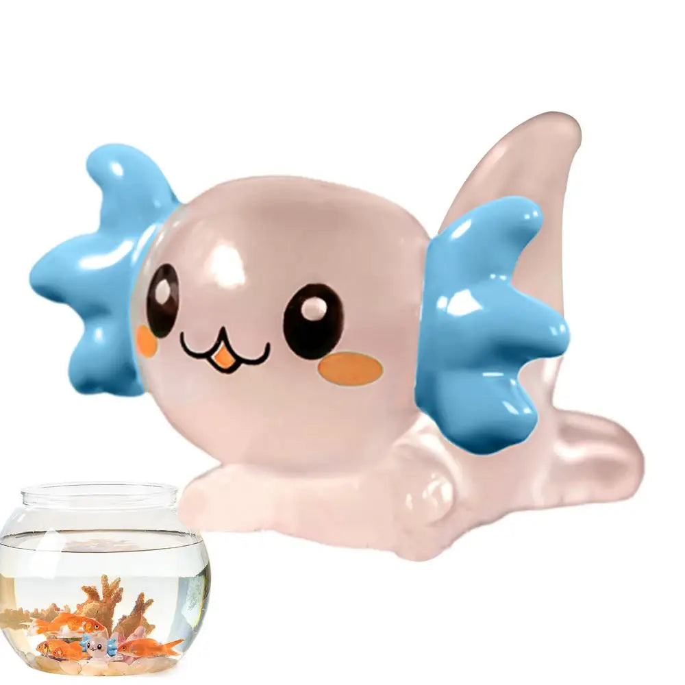 Miniature Axolotl Figures Cute Resin Mini Aquarium Figures In The Dark Durable Axolotl Figurines Small Aquarium