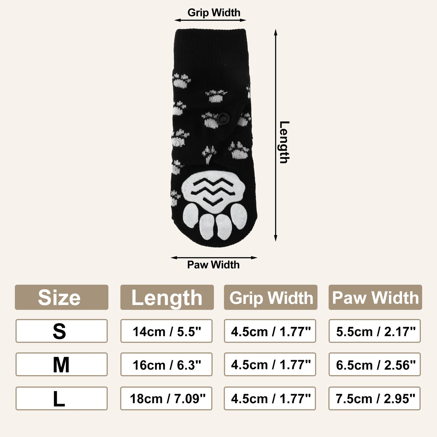 4pcs Anti-Slip Dog Socks with Adjustable Sticky Tapes Pet Socks for Puppy Dog Paw Protector Indoor Wear Dog Socks