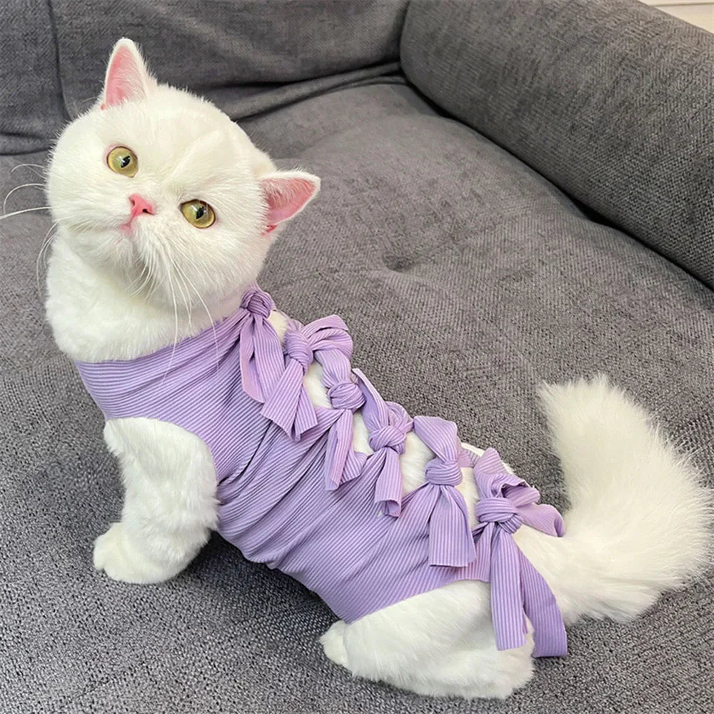 Cat Recovery Suit Breathable Cat Surgery Recovery Suit Onesies Female Kitty Castration Abdominal Wound Recovery Clothing Outfits