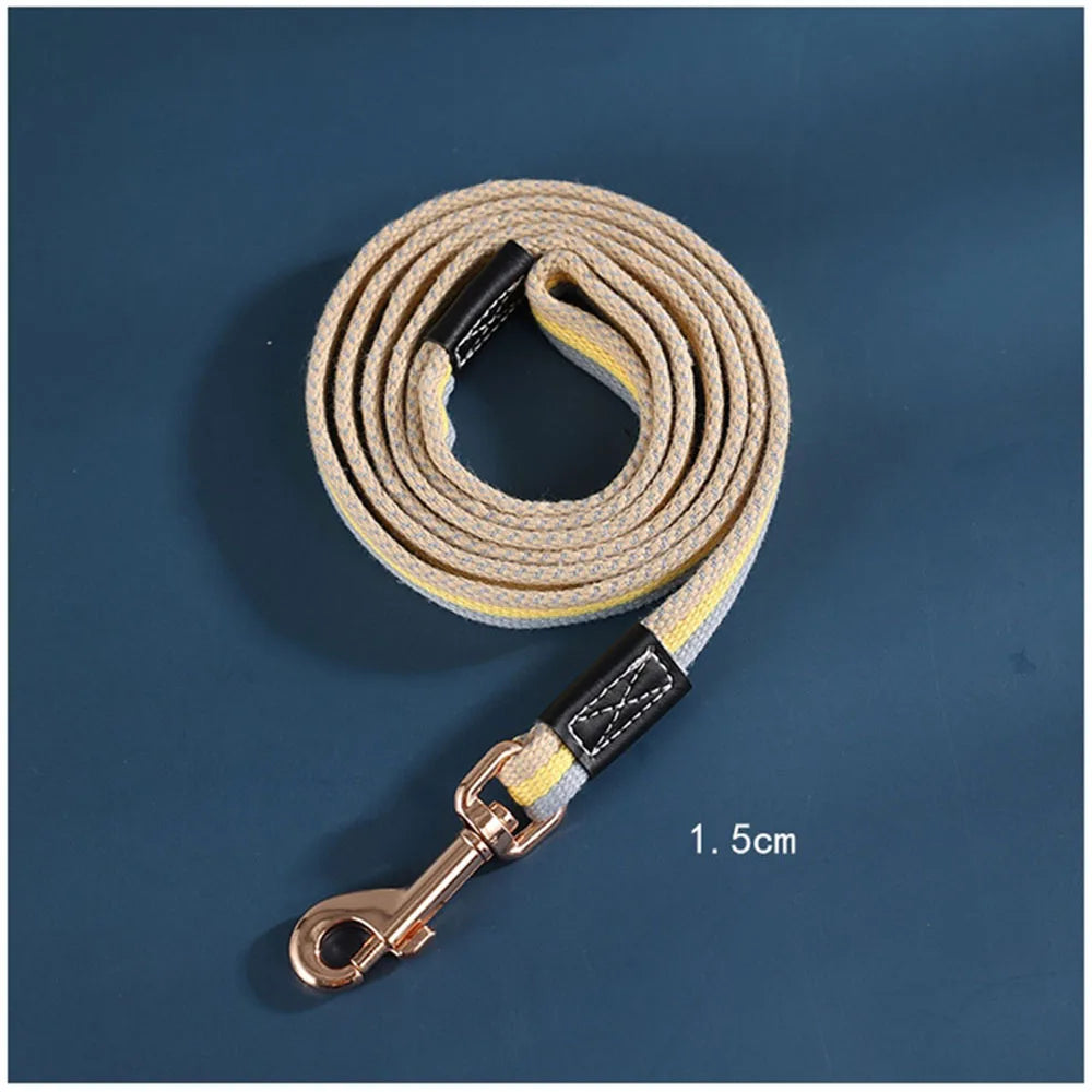 Thick Canvas Dog Leash Comfortable Cotton Non-slip Dog Training Walking Leash Resistant for Small Medium Large Dogs Pet Products