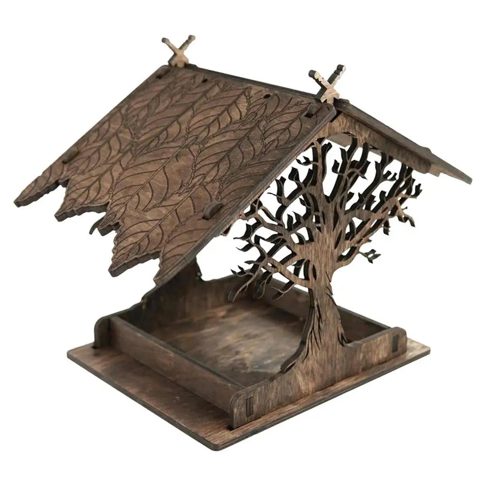 Wooden Hanging Bird Feeder Cottage Hanging Bird House Hanging Birdfeeder For Outdoors Attracts Blue Jays Extra-Large Bird Feeder