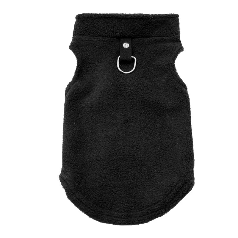 Autumn Fleece Pet Dog Clothes Solid Color Harness Outfits Walking Warm Vest for Small Medium Puppy Plaid Chihuahua Cat Jackets