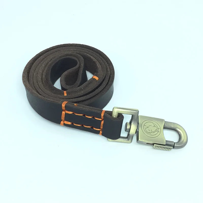 Heavy Duty Leash for Dogs Soft Hand-stitched Thick Real Leather Dog Leash Military Grade Dog Lead Training Leash for Large Dogs