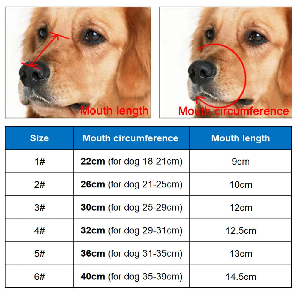 Dog Muzzle Adjustable Soft & Durable Breathable Basket Muzzle Prevents Dog Biting Chewing & Scavenging Allows Panting & Drinking