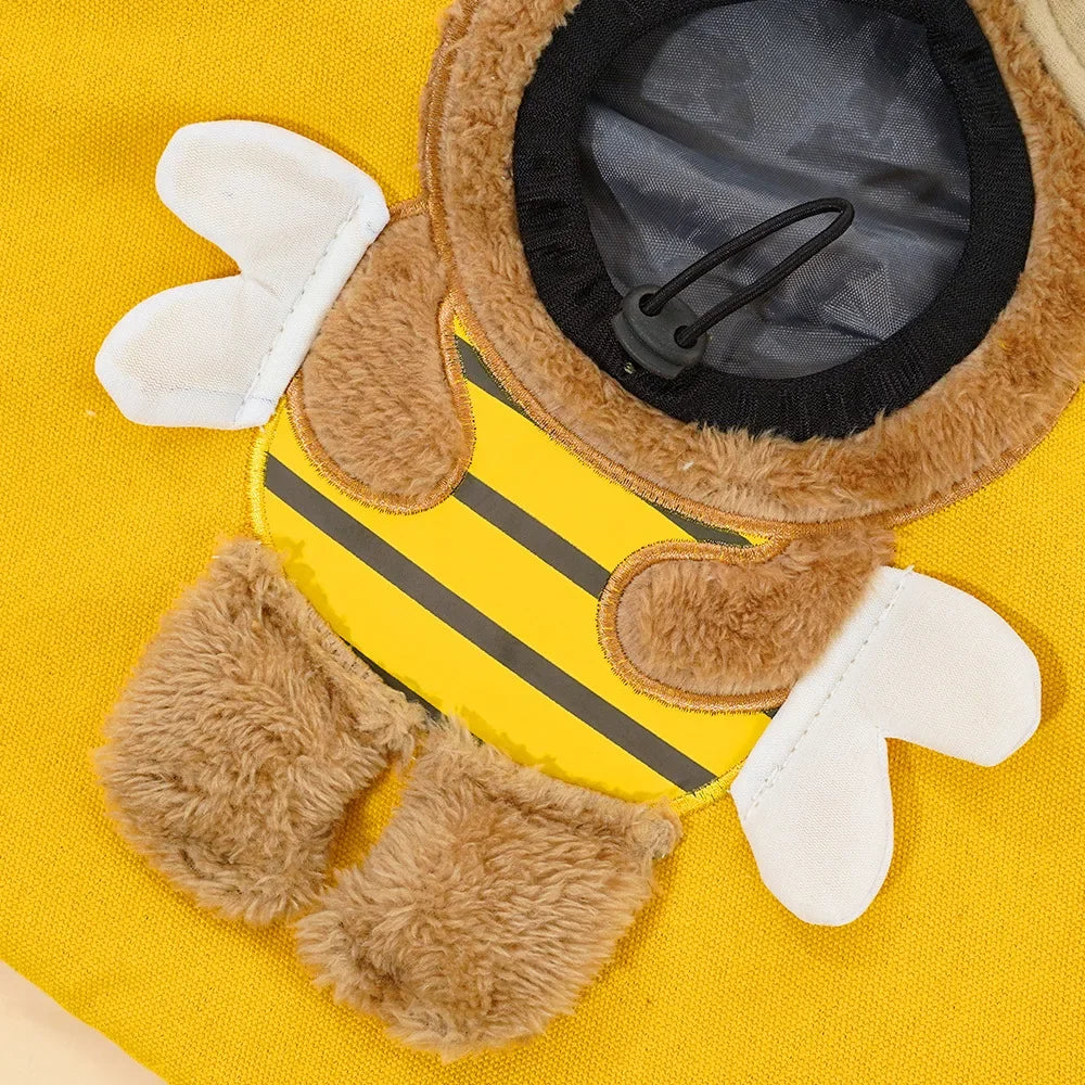 Pet Canvas Shoulder Bag Bee Rabbit Dinosaur Shape Cute Cat Carrier Portable Shoulder Carrying Bag Chest Cat Bag Outdoor Cat Tote