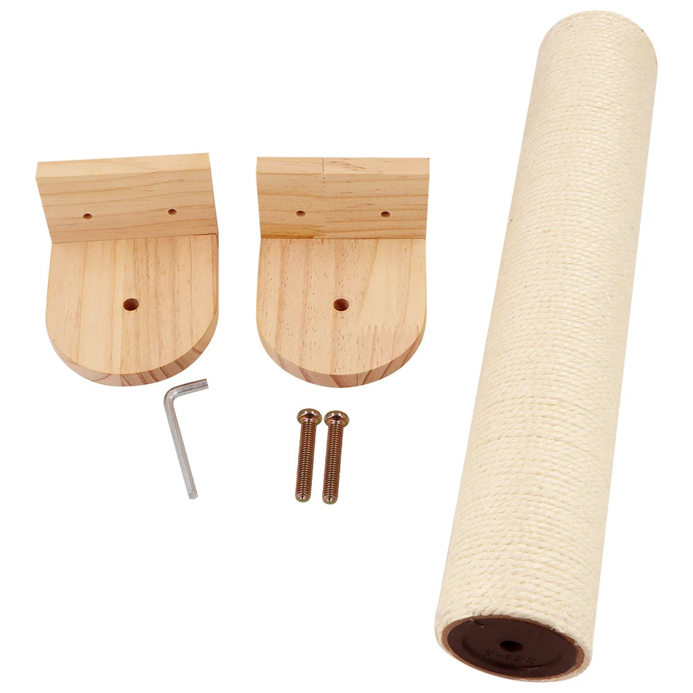 Cat Wooden Furniture Cat Scrapers Hammock Platform and Extended Scratching Post for Cat Health and Play Indoors Cat Tree Tower
