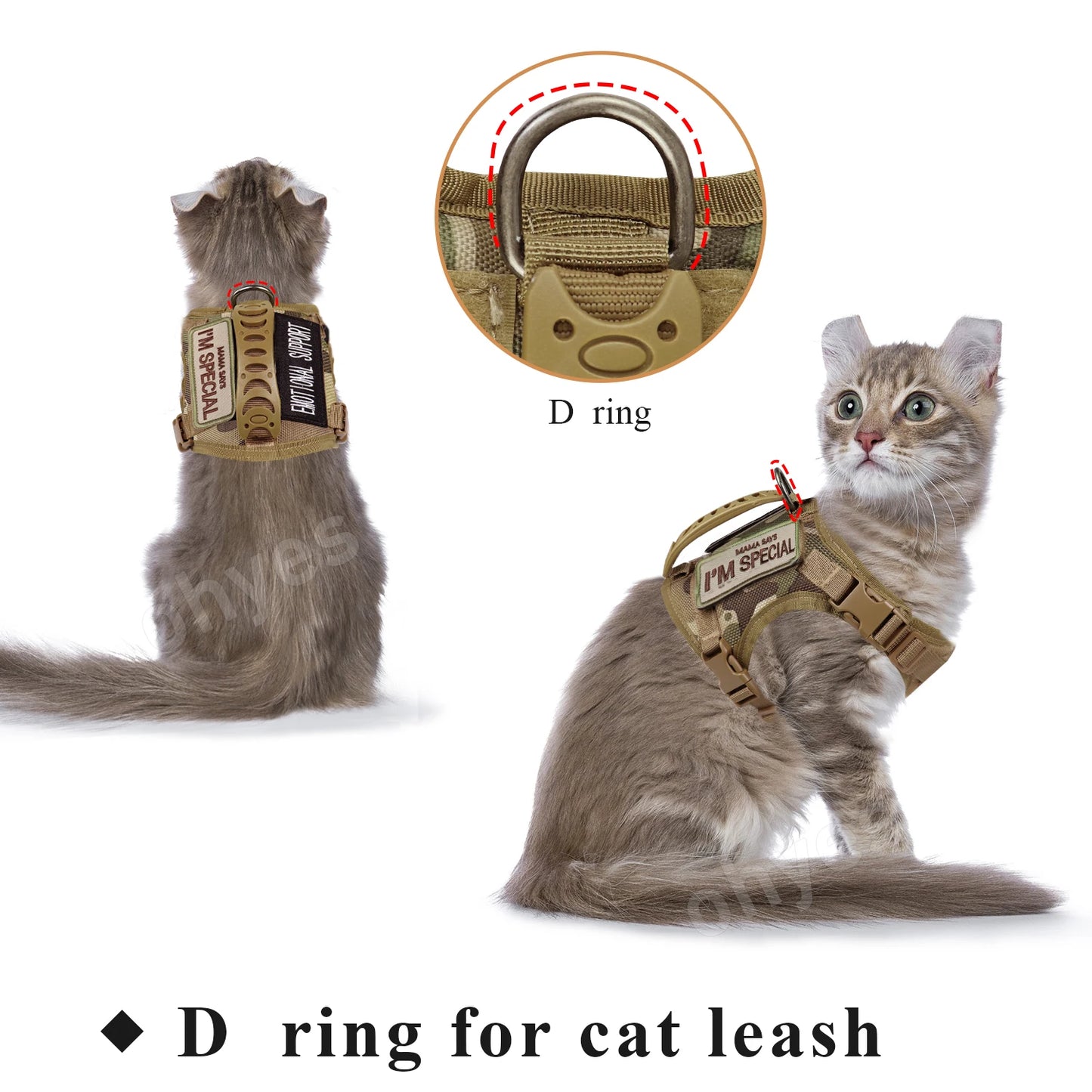 Nylon Tactical Cat Harness Chest Pectoral Collar Adjustable Suit for Puppy Animals Dog Pet Accessories Supplies Luxury