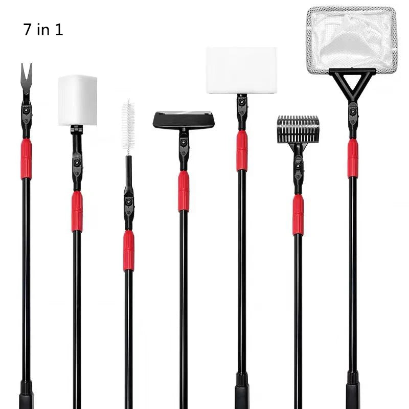 7in1 Aquarium Fish Tanks Cleaning Tools Kit Algae Tank Cleaner Set Aquarium Cleaner Fish Tank Net Scraper Sponge accessories