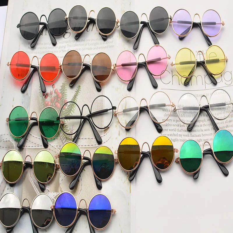 Anti-slip Cat Sunglasses Pet Accessories Small Dog Sun Glasses Classic Retro Circular Glasses for Kitten Photos Props Cosplay