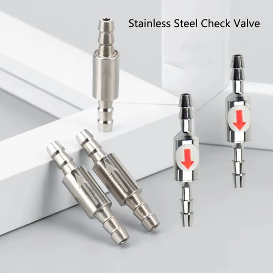 Stainless Steel Fish Aquarium Air Pump Check Valve One Way Non-Return Check Valve Aquarium Co2 System Air Pump Accessories