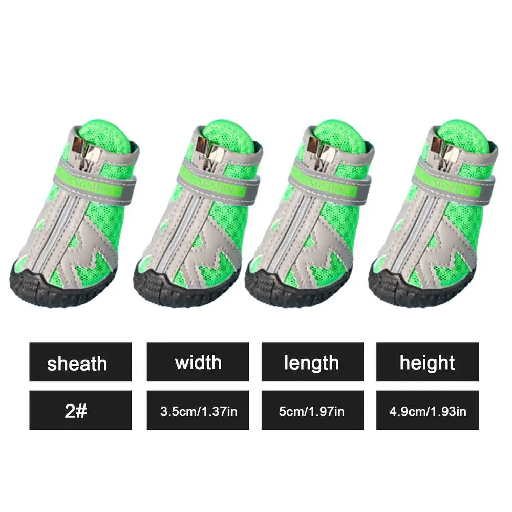 4PCS Dog Boots Dog Boots Paw Protector 5 Sizes Dog Boots With Rugged Rubber Sole Breathable Dog Boots Anti-slip For Summer