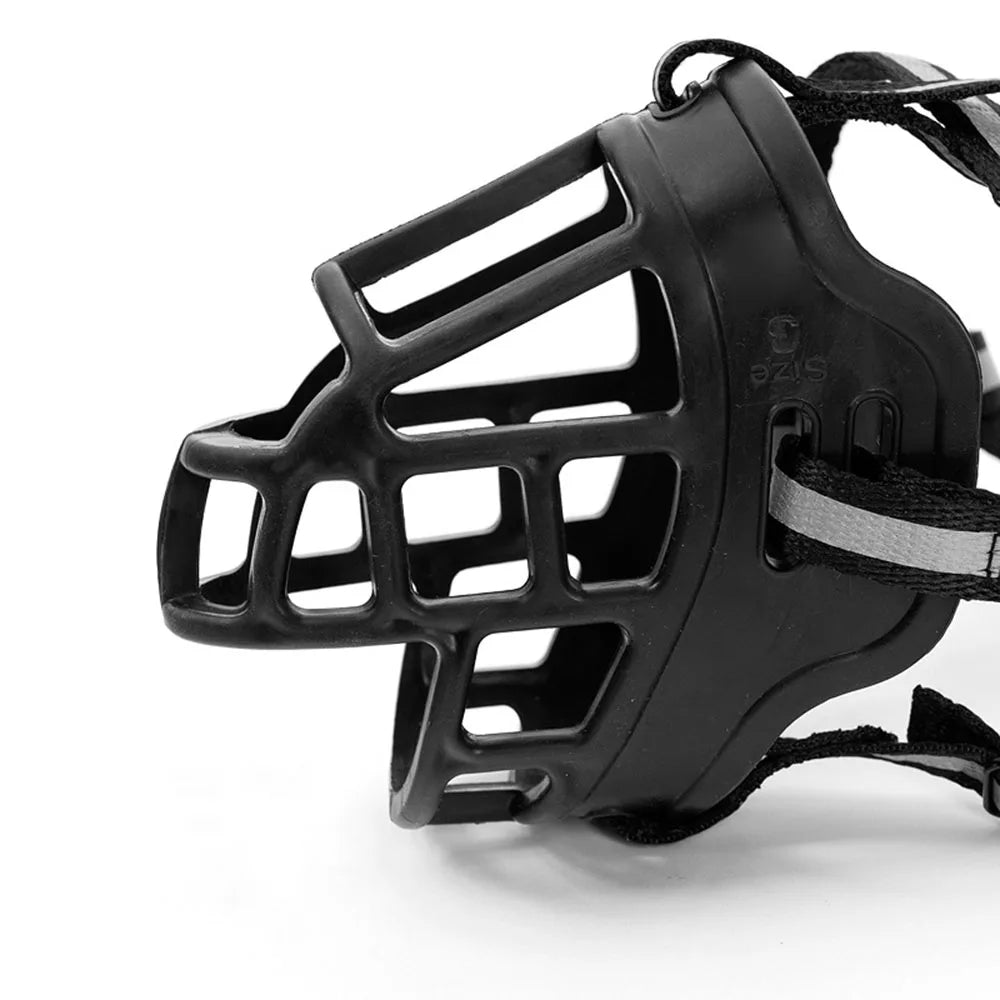 Dog Muzzle Adjustable Soft & Durable Breathable Basket Muzzle Prevents Dog Biting Chewing & Scavenging Allows Panting & Drinking